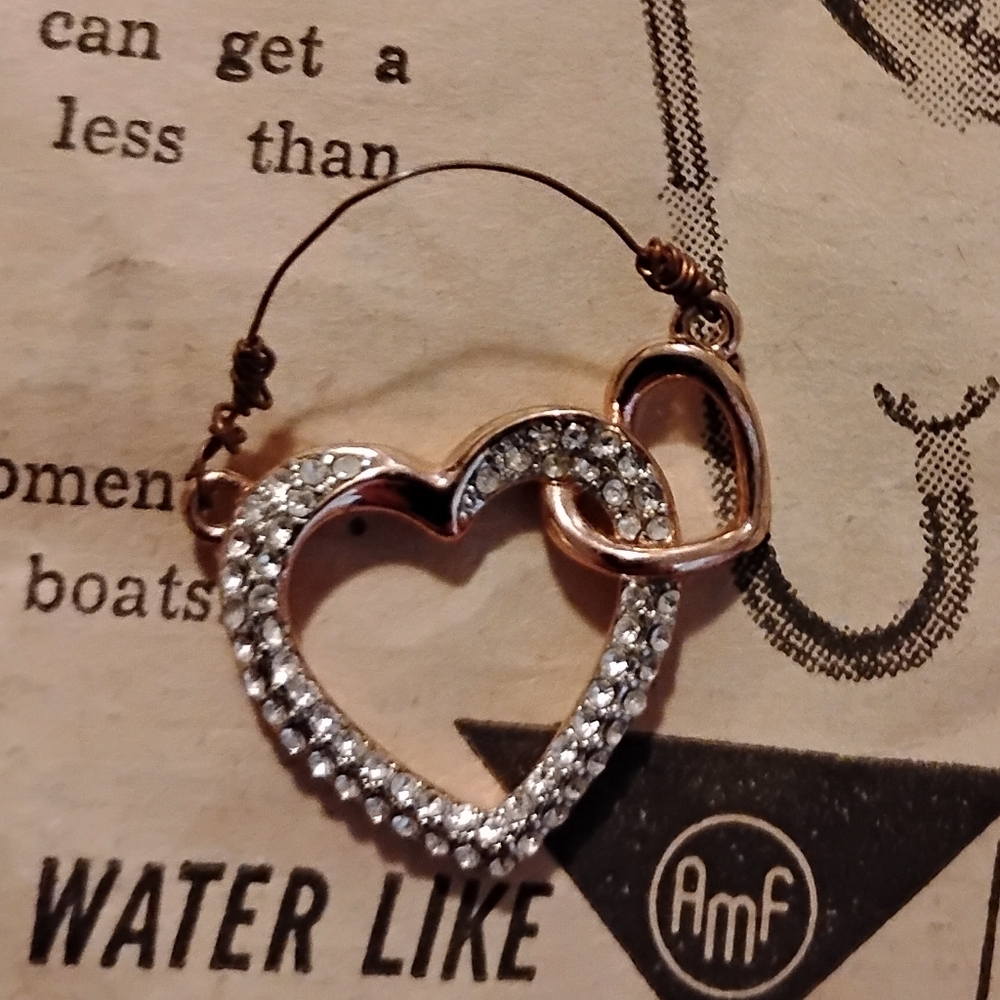 Heart-Shaped Rose-Gold Pendant with Crystals